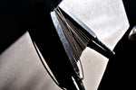 Load image into Gallery viewer, BROOCH - VINTAGE LEATHERETTE FAN AND SILVER CLIP
