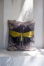 Load image into Gallery viewer, Hoponit Haeckel Tineida Collection Yellow Moth Cotton Cushion
