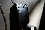 Load image into Gallery viewer, PENDANT - SILVER PLATED METAL HAND WARMER LEATHER AND SILVER
