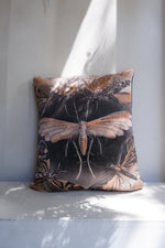 Load image into Gallery viewer, Hoponit Haeckel Moth Collection Orange Silk Cushion
