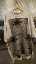 Load image into Gallery viewer, OCTGRDISSB250 Oversized Cotton Tee Grey Distressed Treatment with Star Burst Astrology
