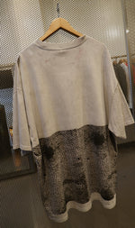 Load image into Gallery viewer, OCTGRDISSB250 Oversized Cotton Tee Grey Distressed Treatment with Star Burst Astrology
