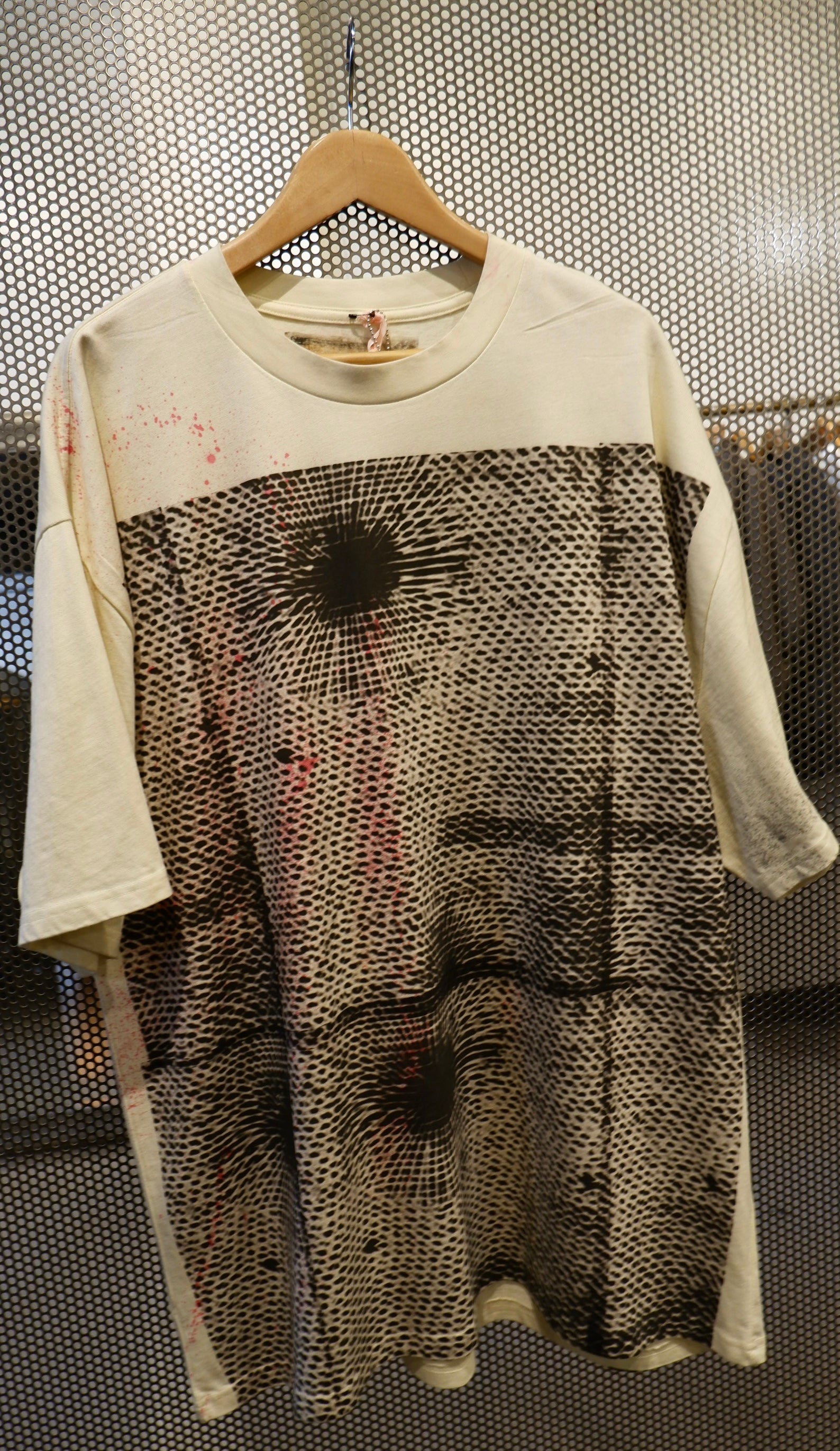 HOCTDISSB300 Heavy Oversized Cotton Tee Natural WIth Treatment and Star Burst Astrology