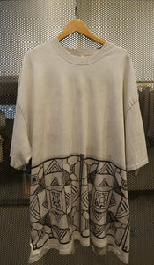 OCFTGRRDISGYP250 Oversized Cotton Tee Grey Distressed Treatment Gypset