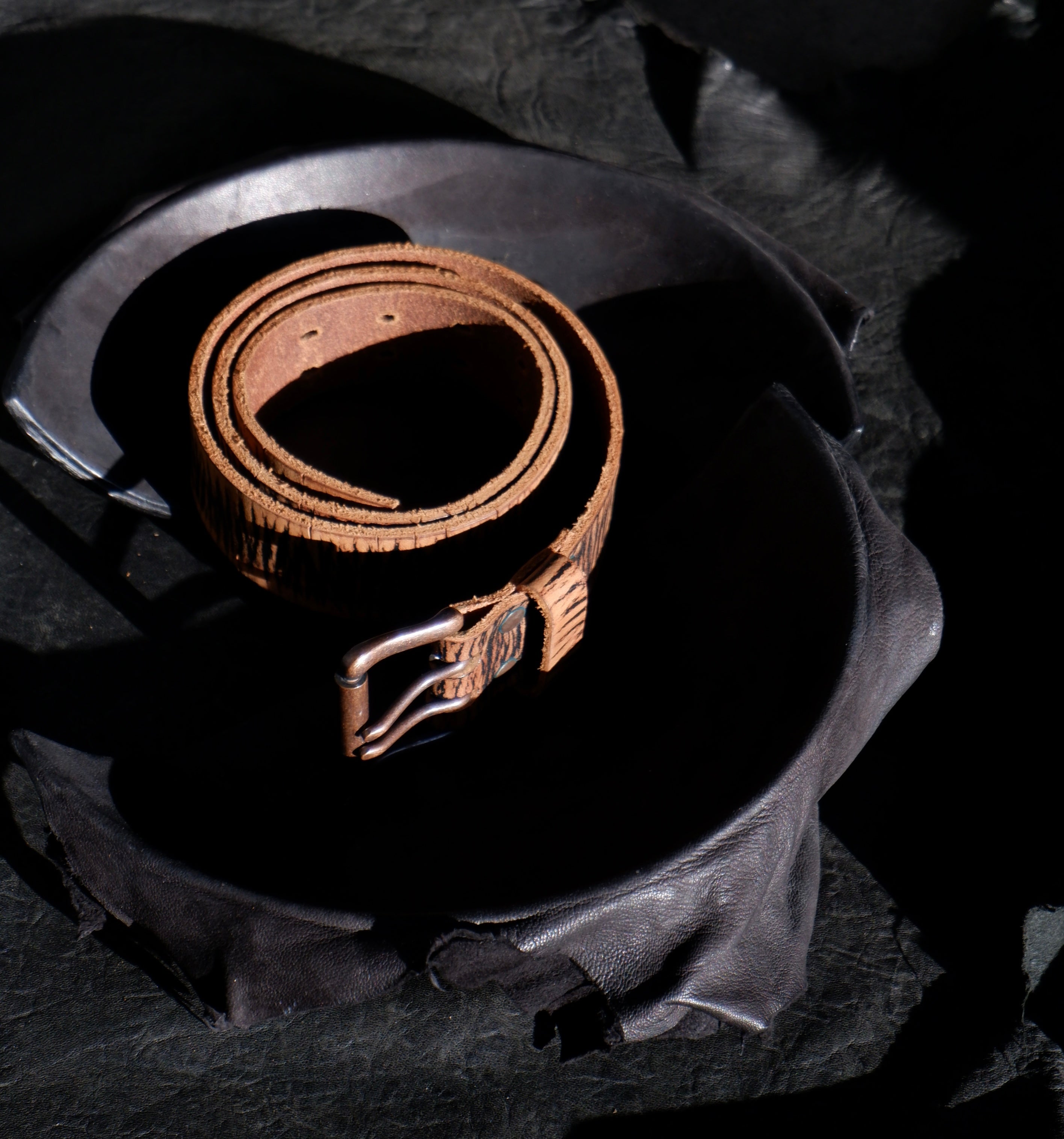 Brown Wash Belt (B) with Double Pin Buckle