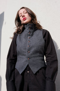 Woollen High Collar Vest