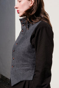 Woollen High Collar Vest