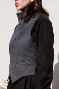 Woollen High Collar Vest