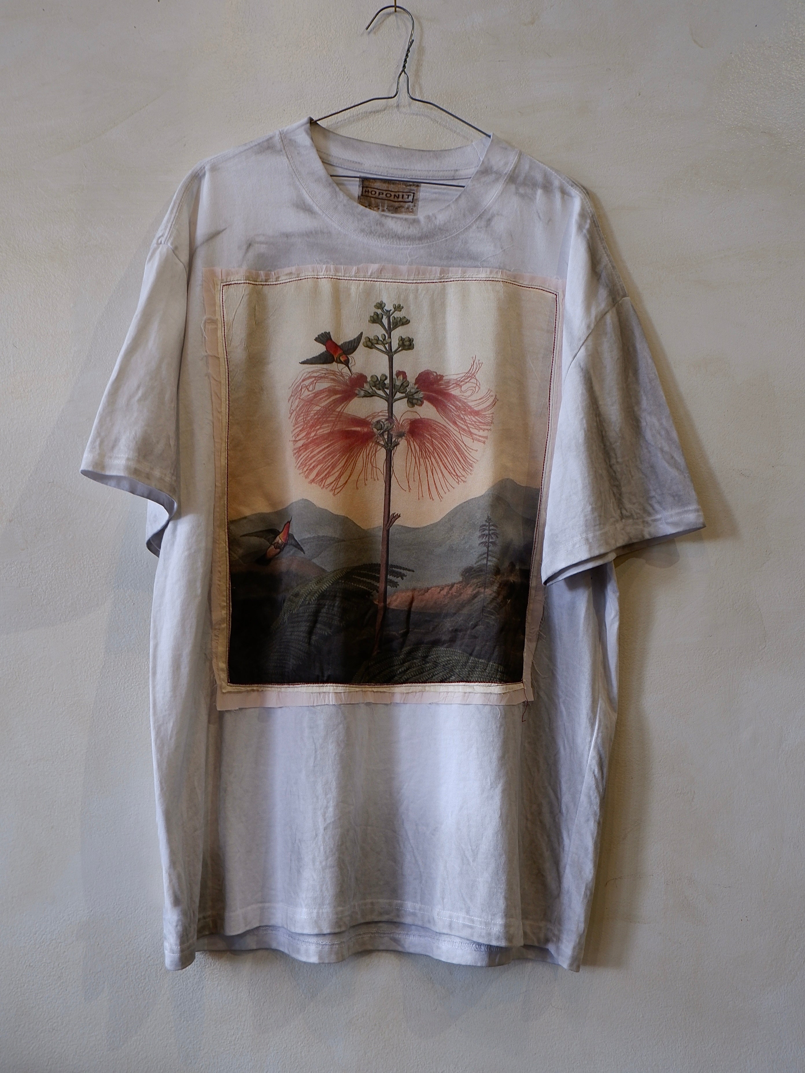 ROBERT THORNTON BIRDS DISTRESSED TEE CREAM SILK