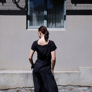 Capped Sleeve Square Neck Top