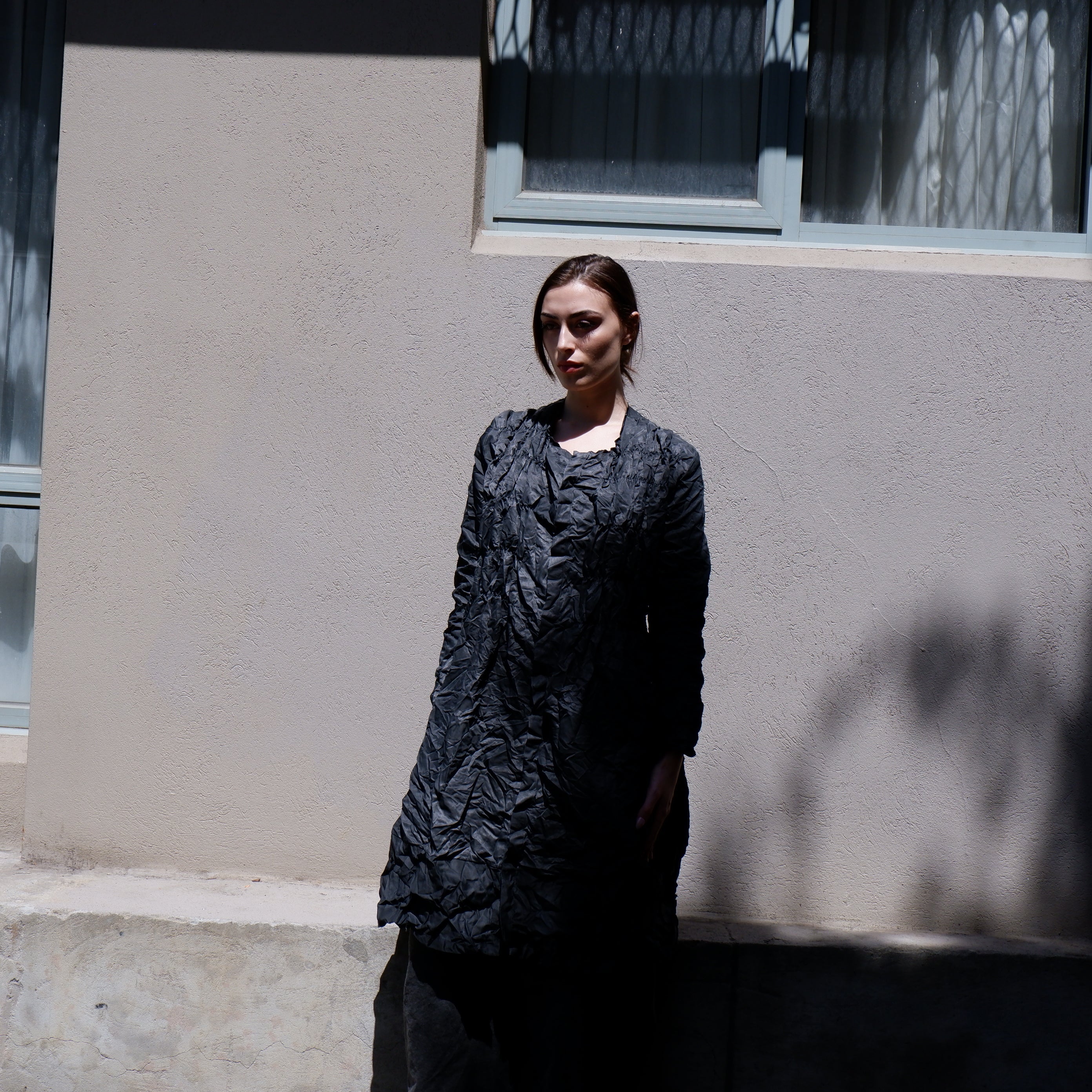 Shirring Shirt Dress