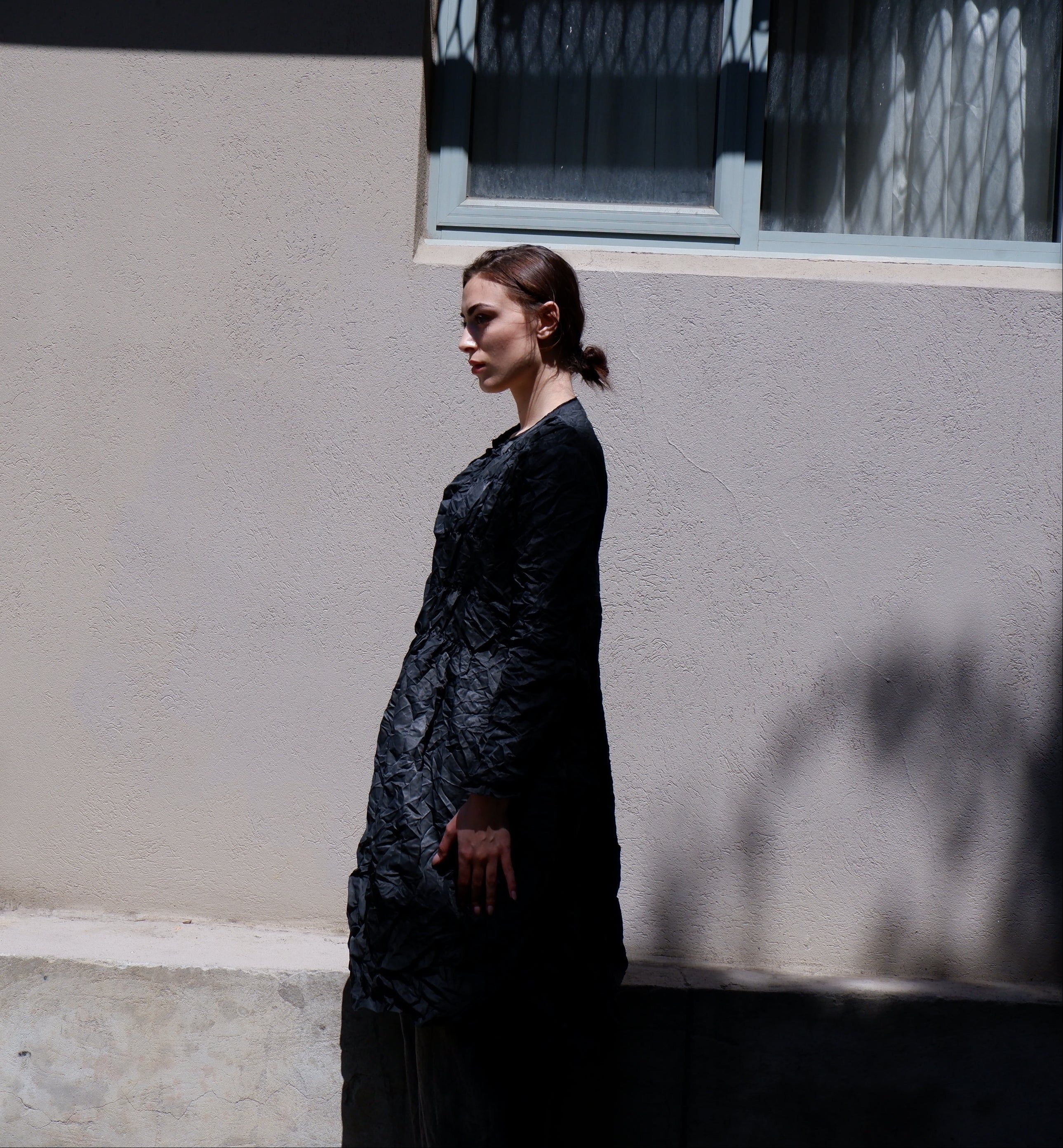 Shirring Shirt Dress