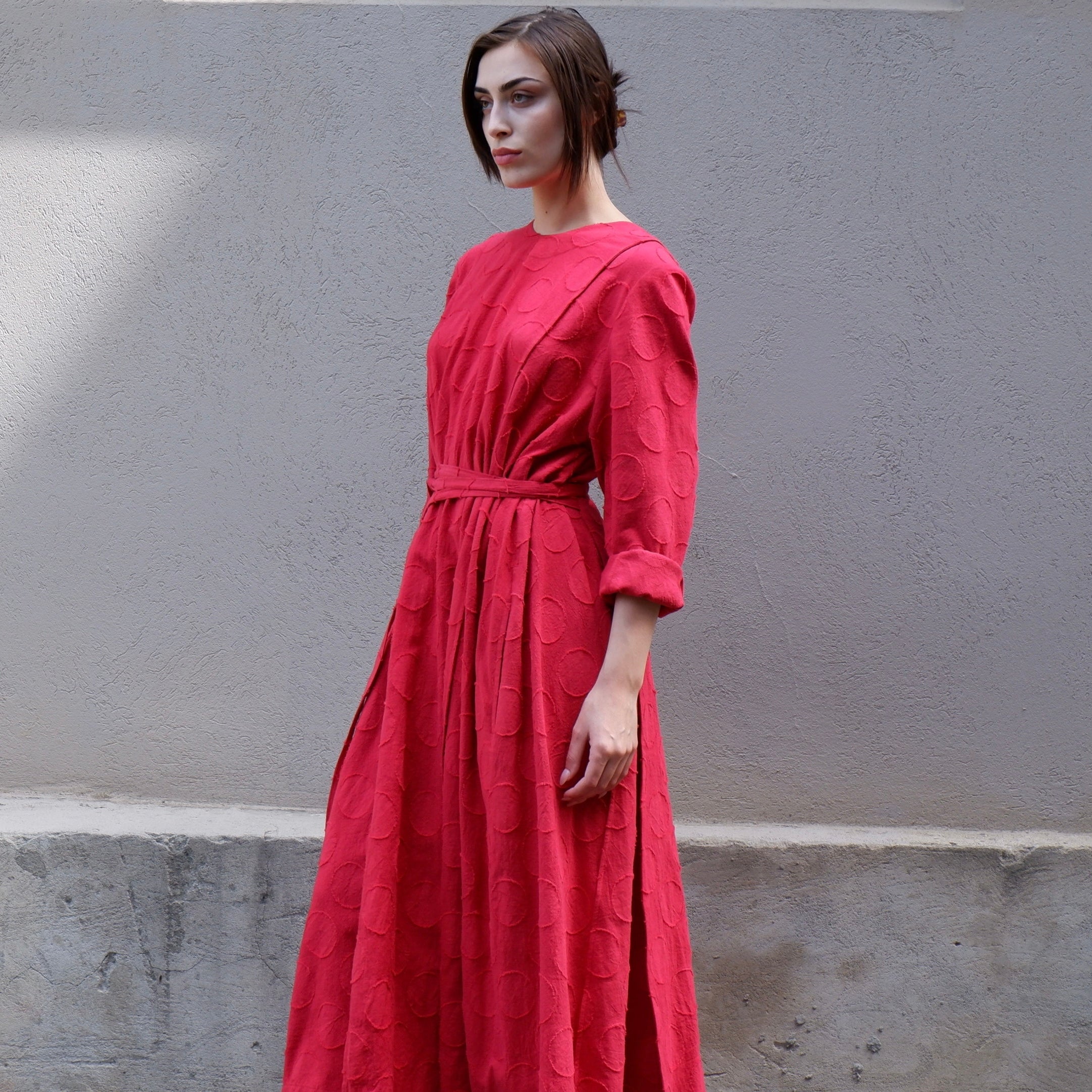 Jacquard Reverse Wrap Dress