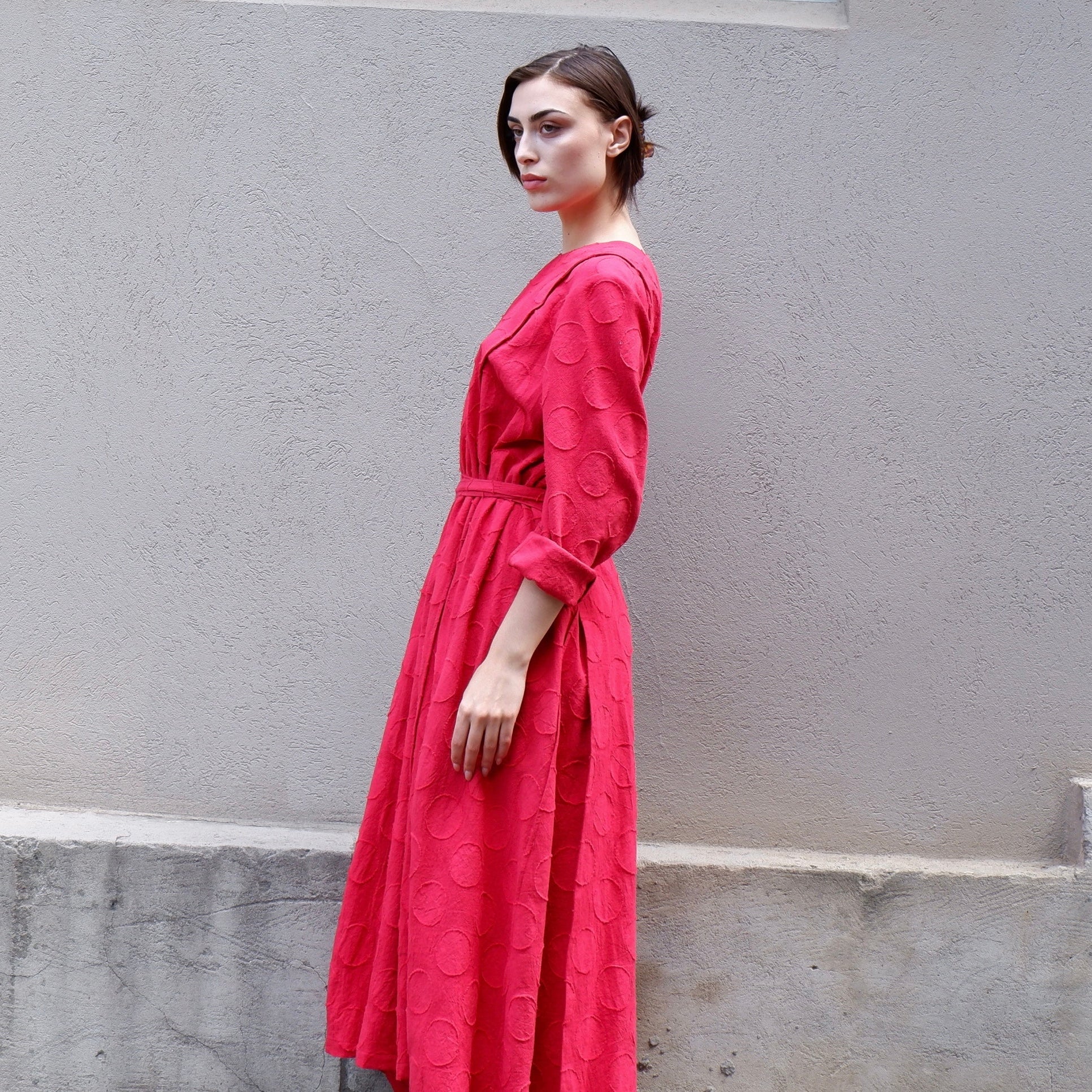 Jacquard Reverse Wrap Dress