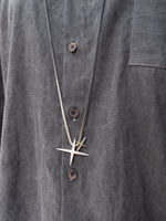 Load image into Gallery viewer, Stephanie Said Double Four Pointed Star Pendants on Square Silk Chain
