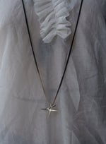 Load image into Gallery viewer, Stephanie Said Double Four Pointed Star Pendants on Square Silk Chain
