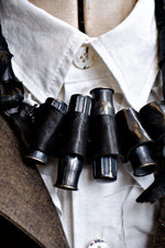 Load image into Gallery viewer, NECKLACE - SILVER PLATED MODEL 'T' FORD VALVE CAPS AND LEATHER
