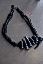 Load image into Gallery viewer, NECKLACE - SILVER PLATED MODEL 'T' FORD VALVE CAPS AND LEATHER
