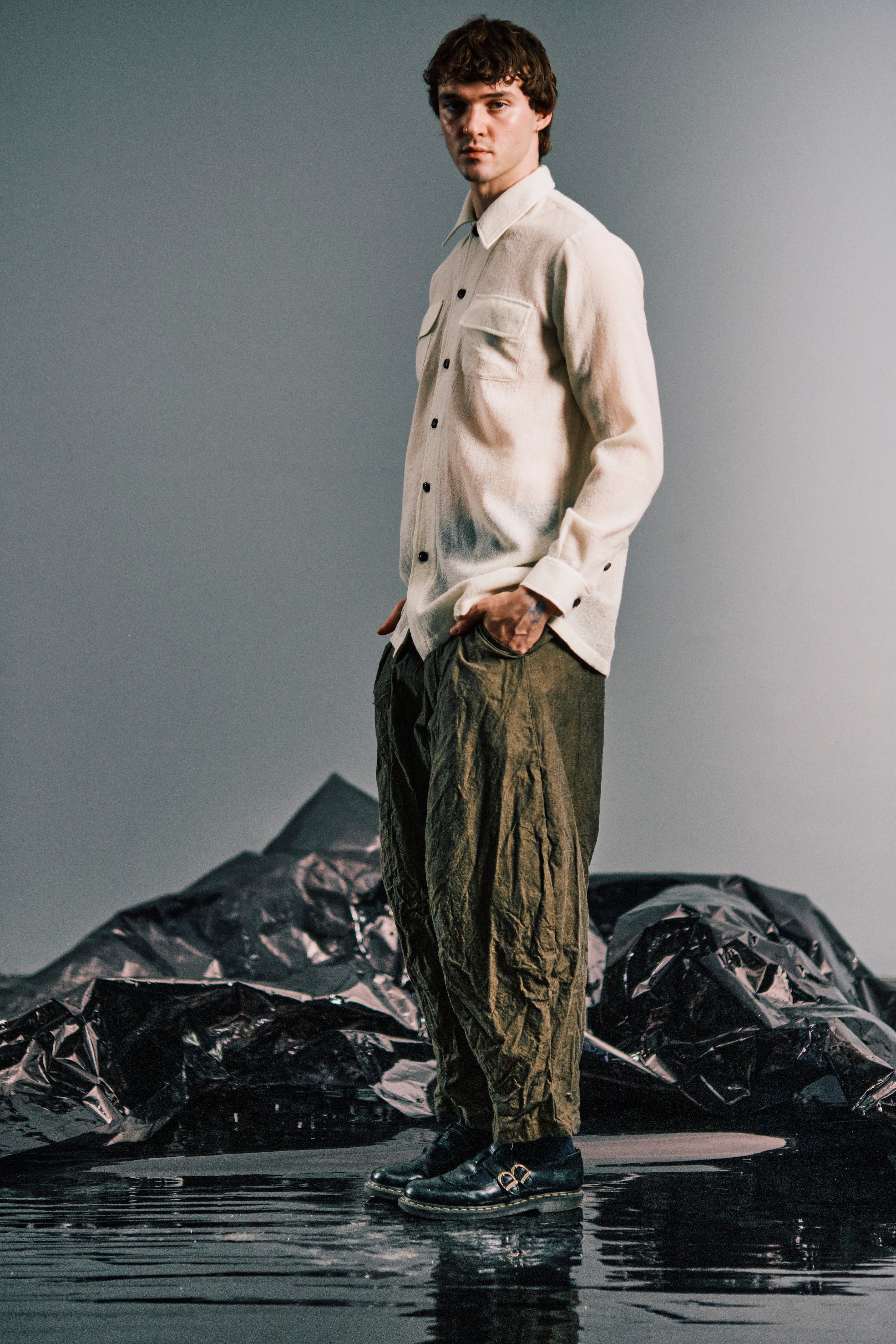 Woollen Gauze Open Collar Shirt – E.S.S