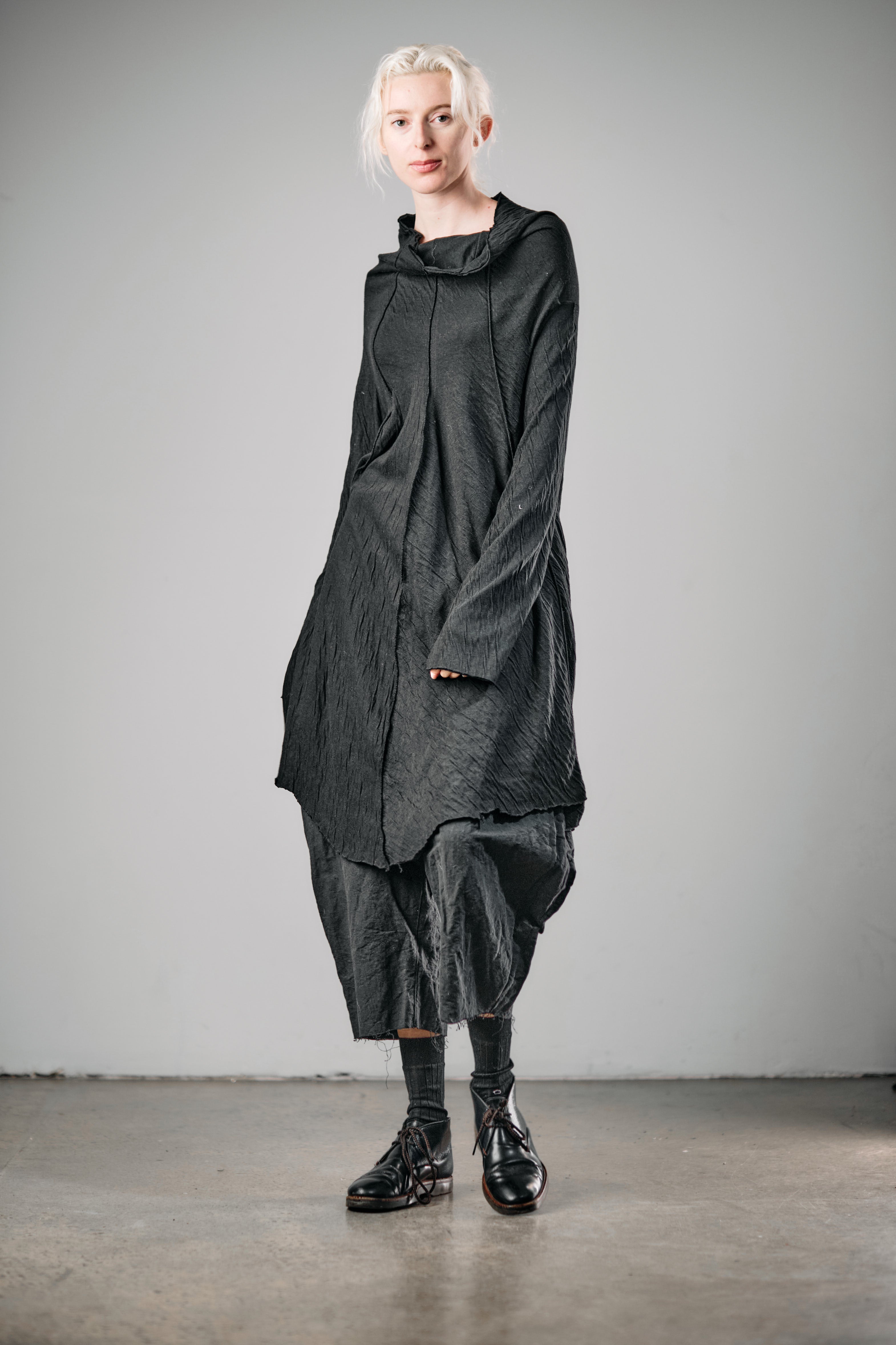 Dual Layer Draped Long Sleeve Tunic