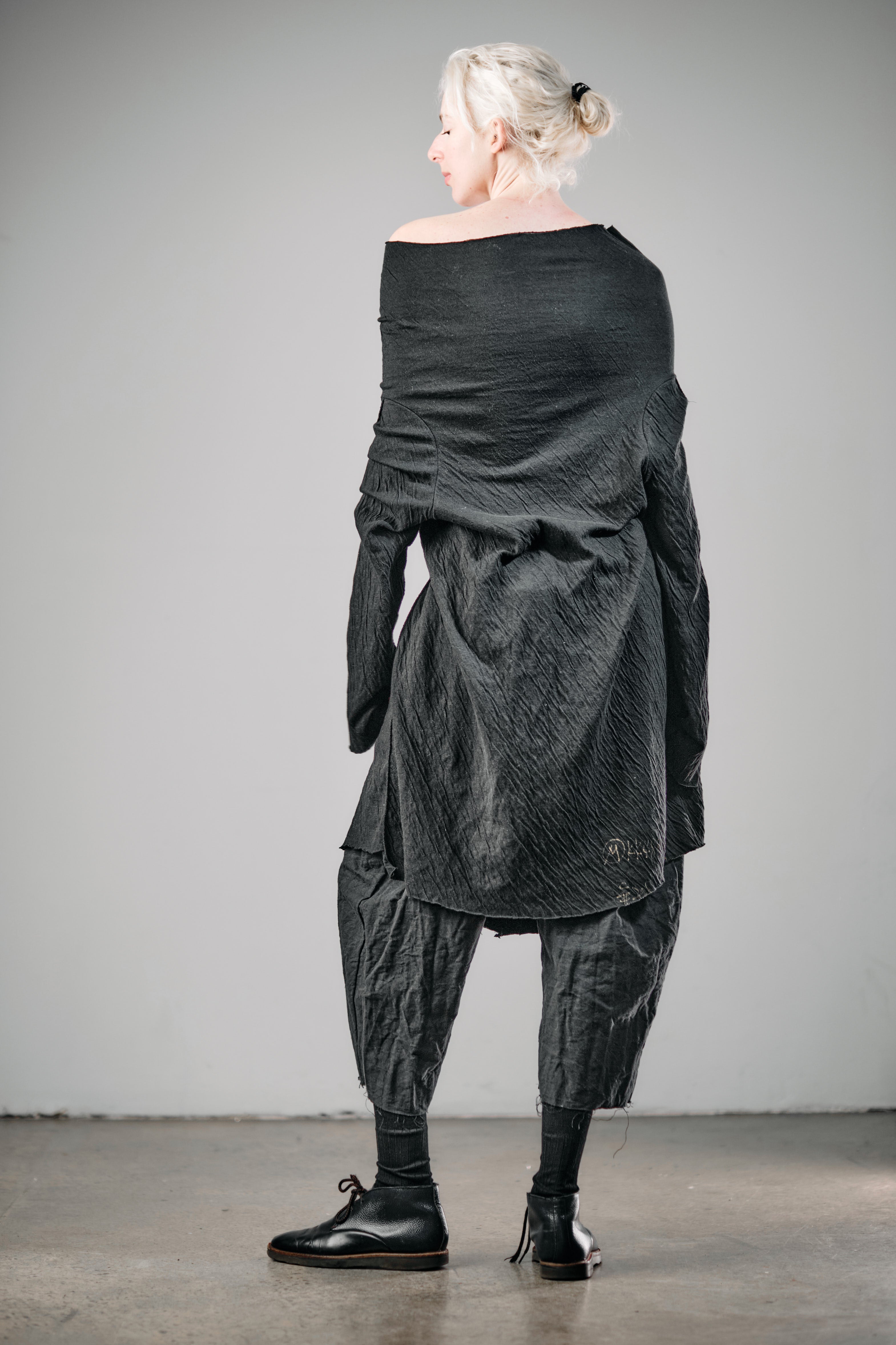 Dual Layer Draped Long Sleeve Tunic