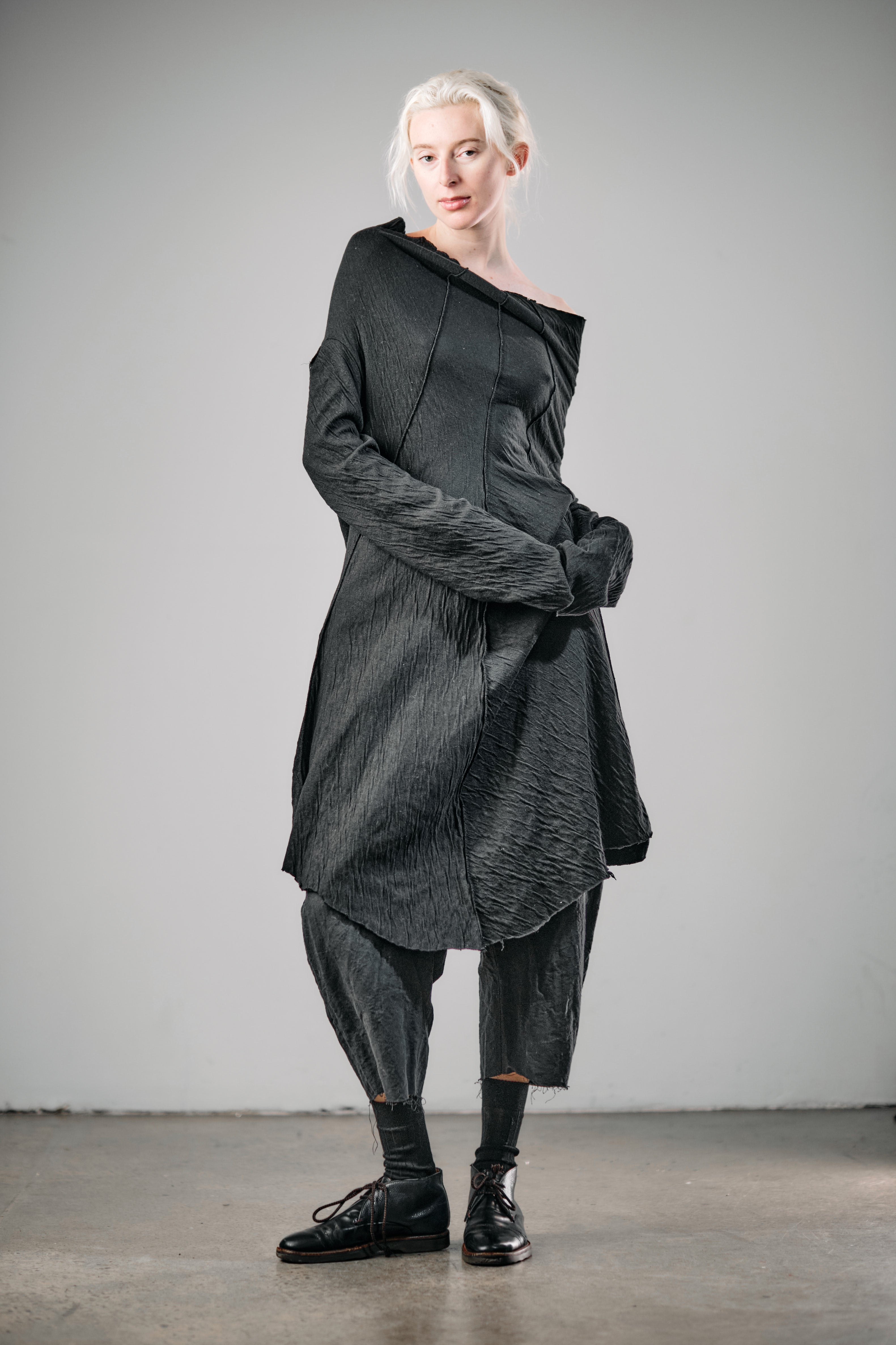 Dual Layer Draped Long Sleeve Tunic