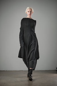 Dual Layer Draped Long Sleeve Tunic