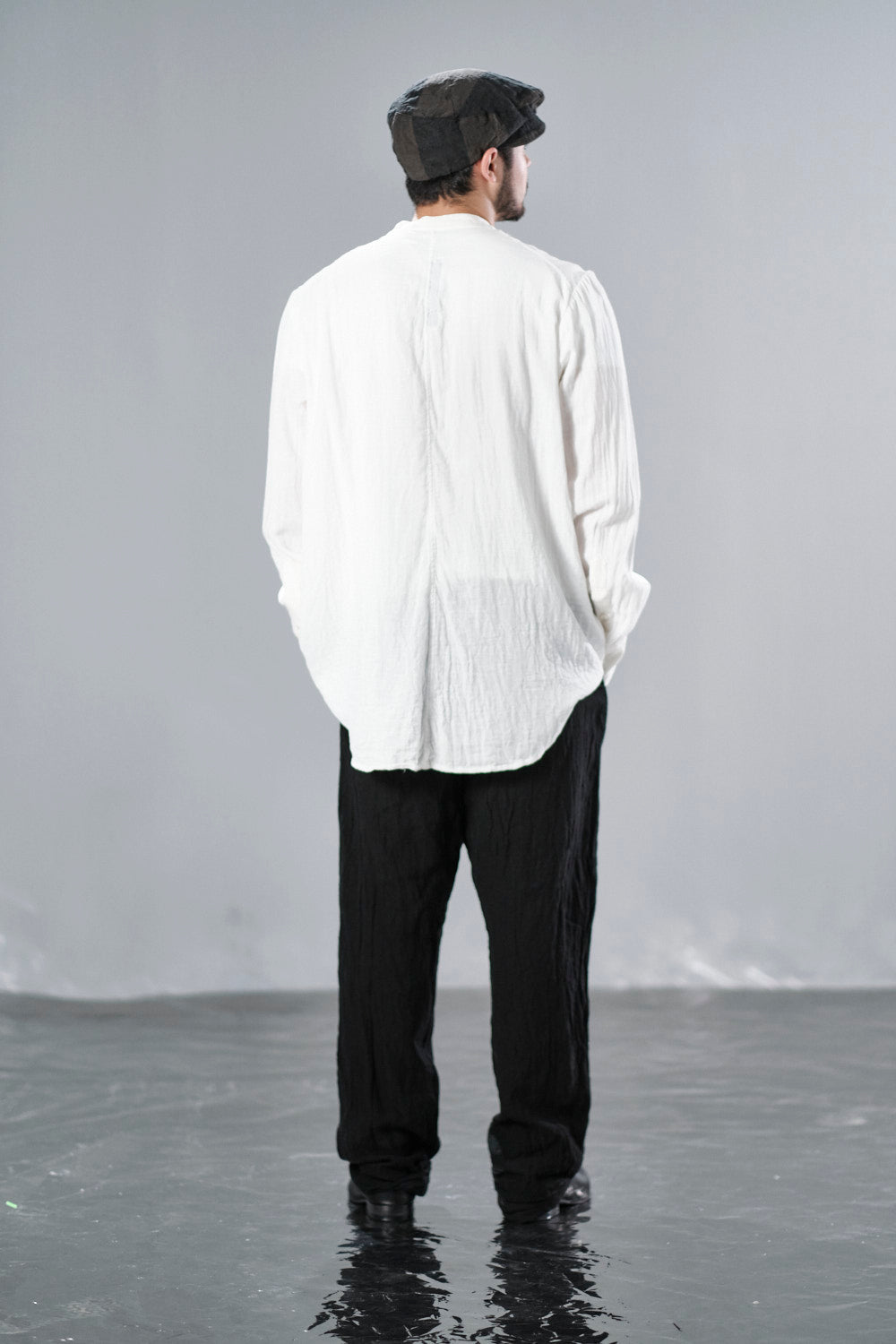 Stand Collar Bib Shirt