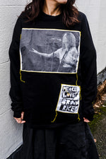Load image into Gallery viewer, Long Sleeved Black Tee Peace Love and Brown Rice Patti Smith Collection
