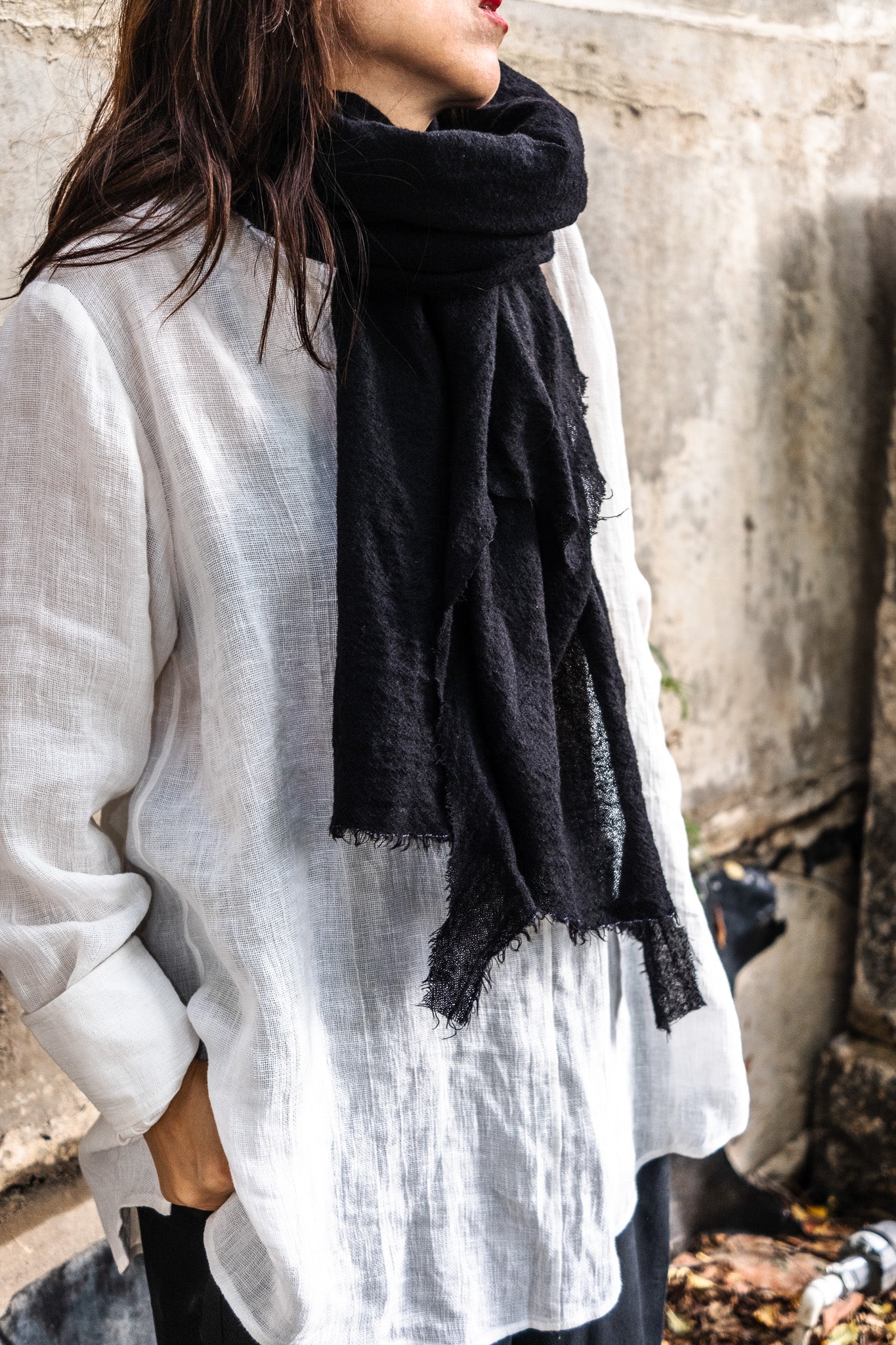 Wool Gauze Scarf L