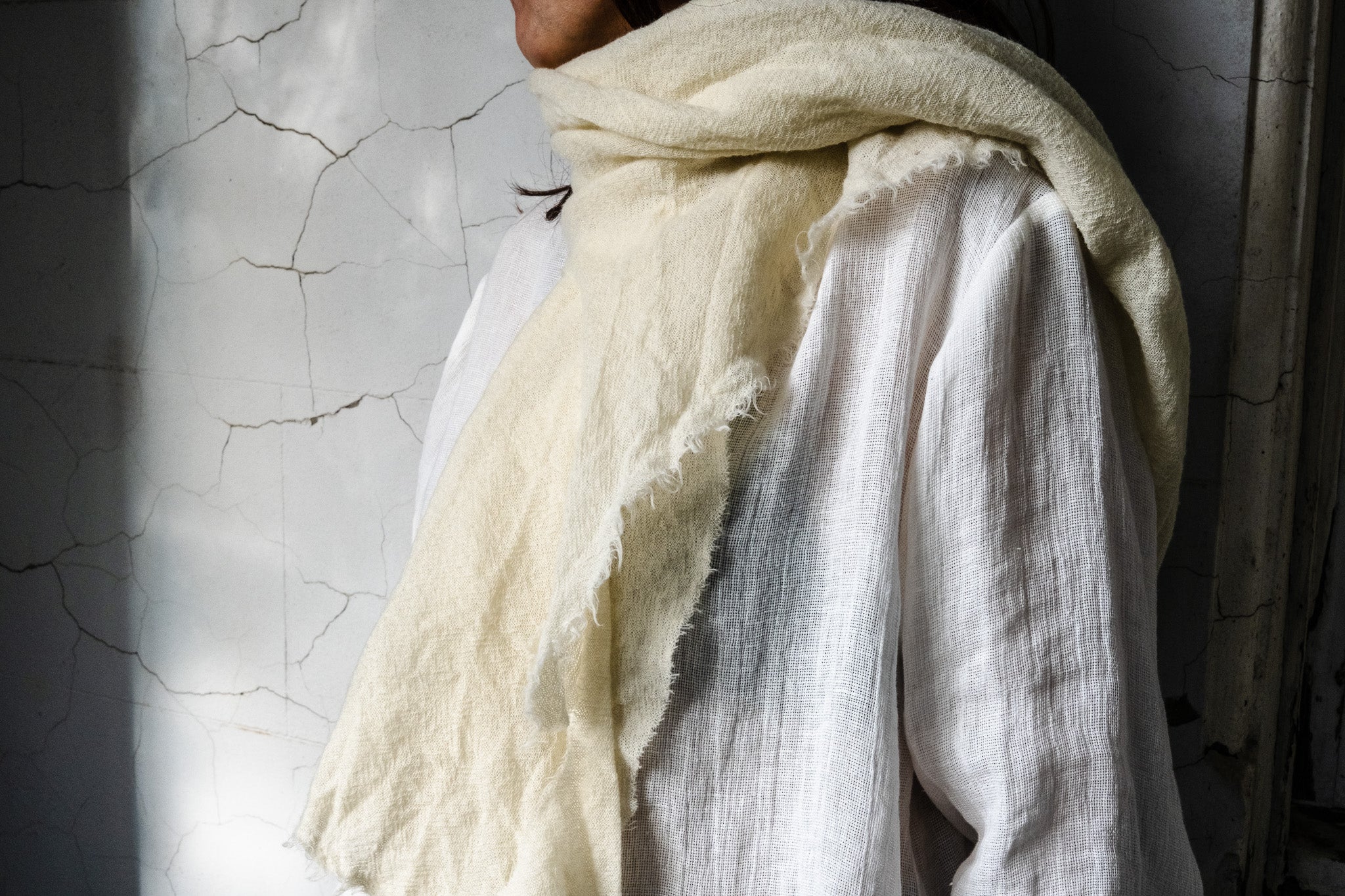 Wool Gauze Scarf L