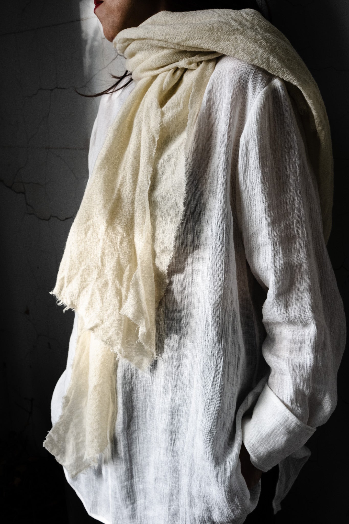 Wool Gauze Scarf L