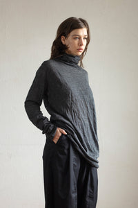 Wool Gauze Highneck Top