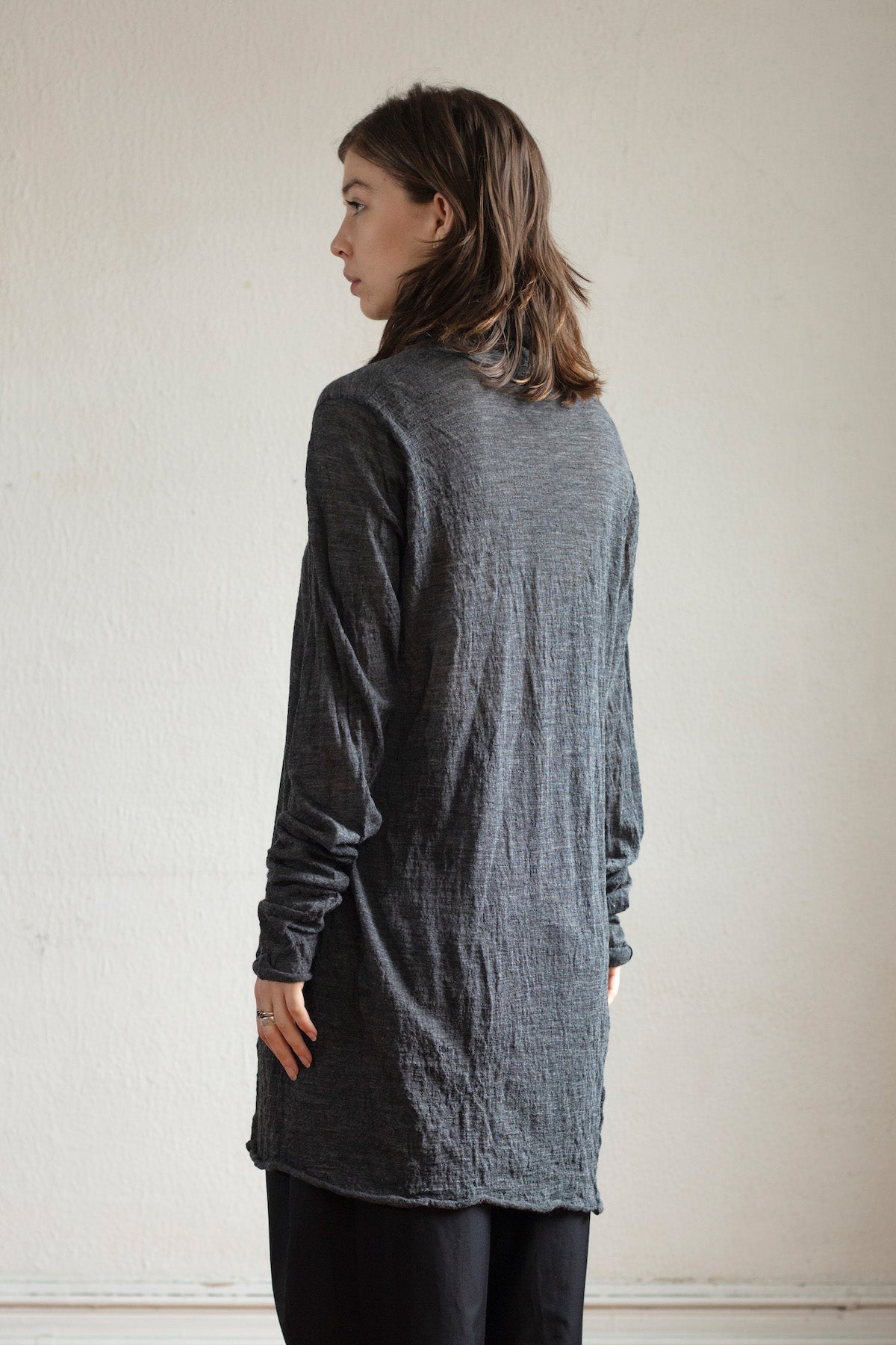 Wool Gauze Highneck Top