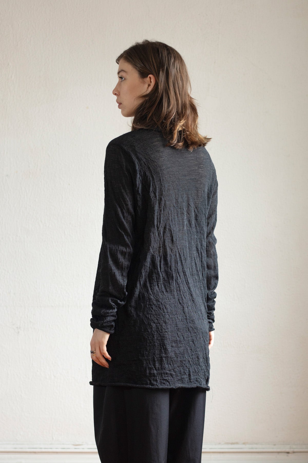 Wool Gauze Highneck Top