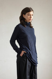 Wool Gauze Highneck Top