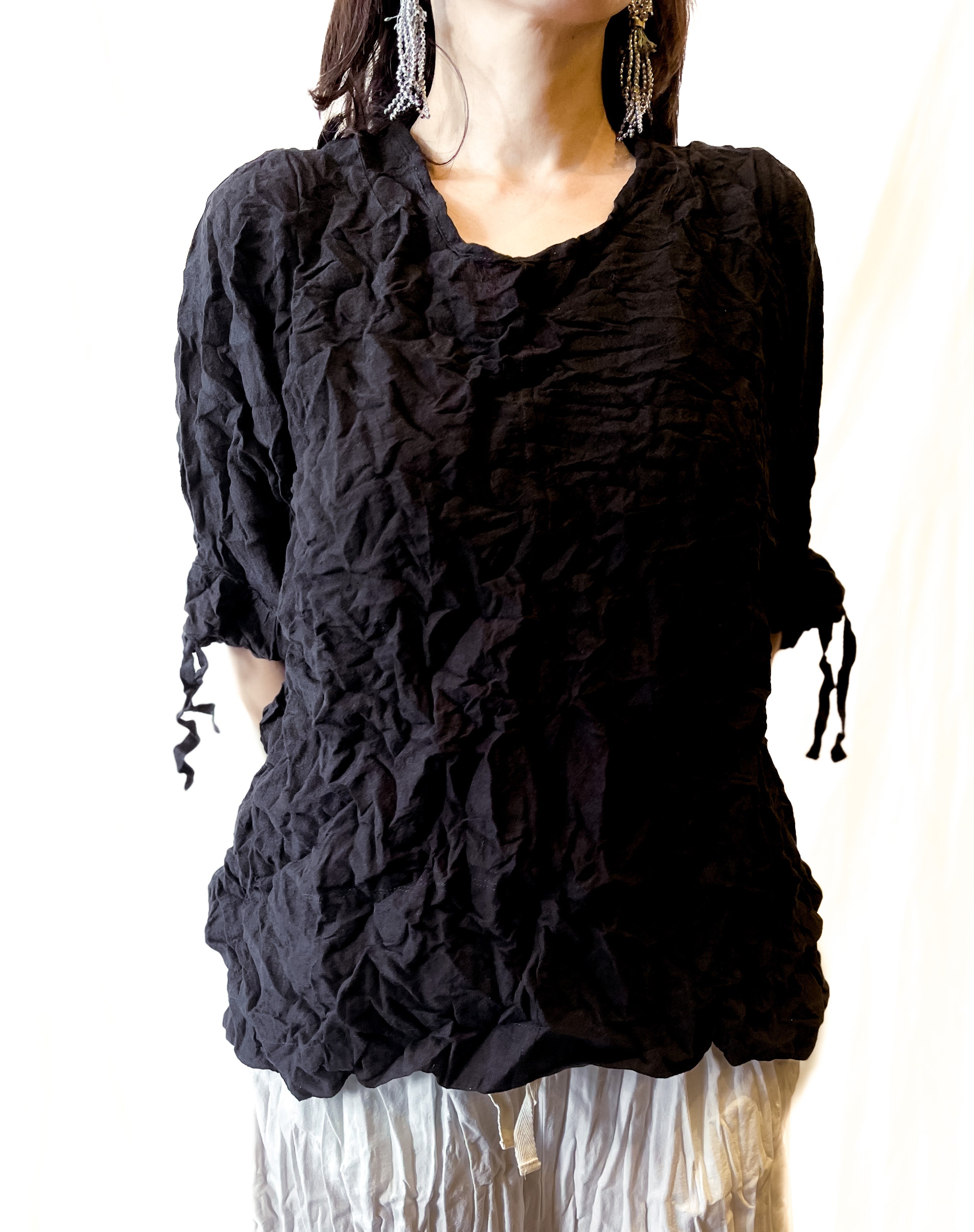 Gathered Sleeve Crushed Tunic