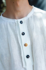 Load image into Gallery viewer, Henley Neck Gauzy Pullover Shirt
