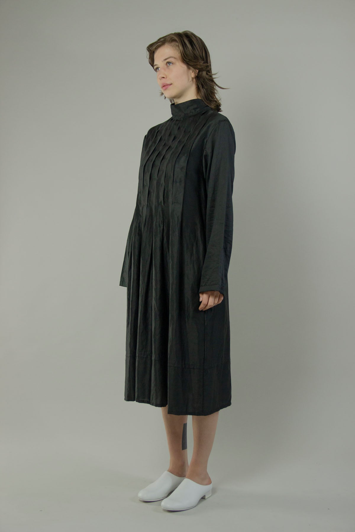 Plisse Shirt Dress