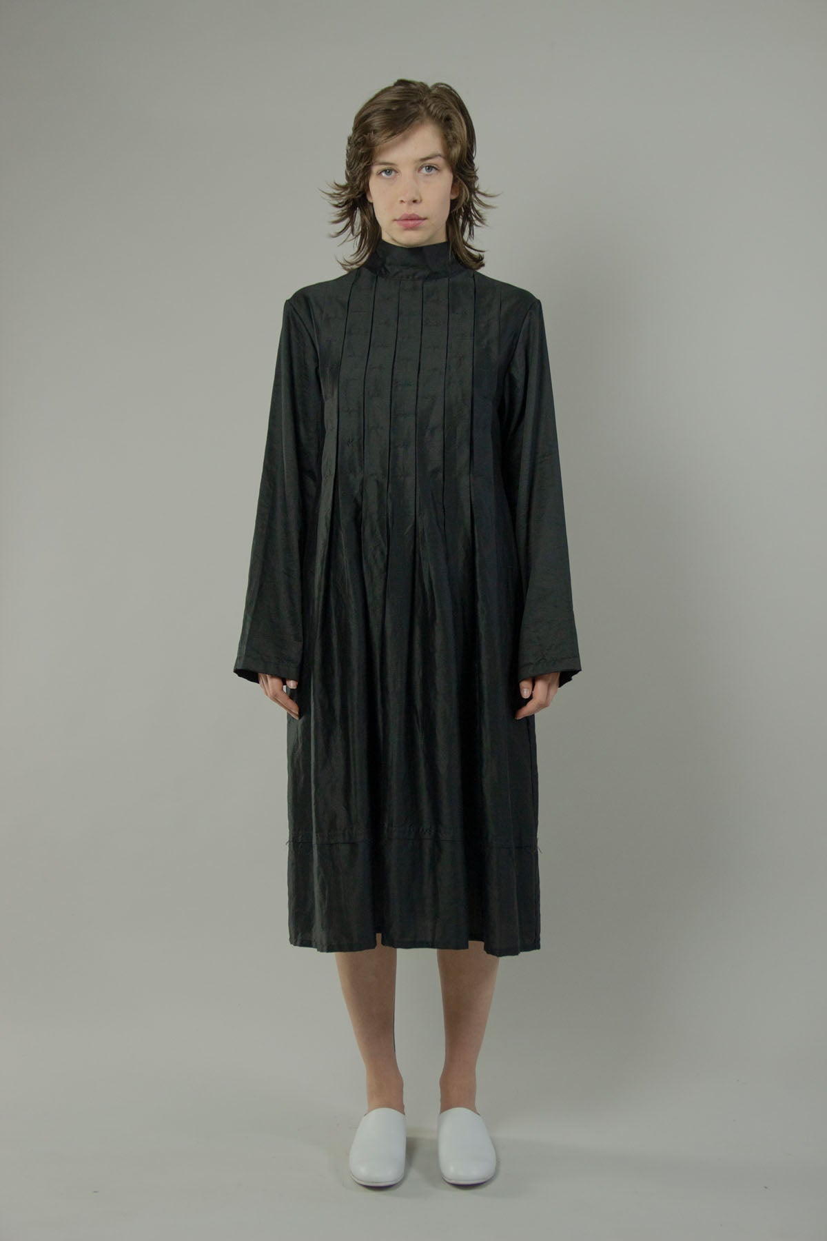 Plisse Shirt Dress