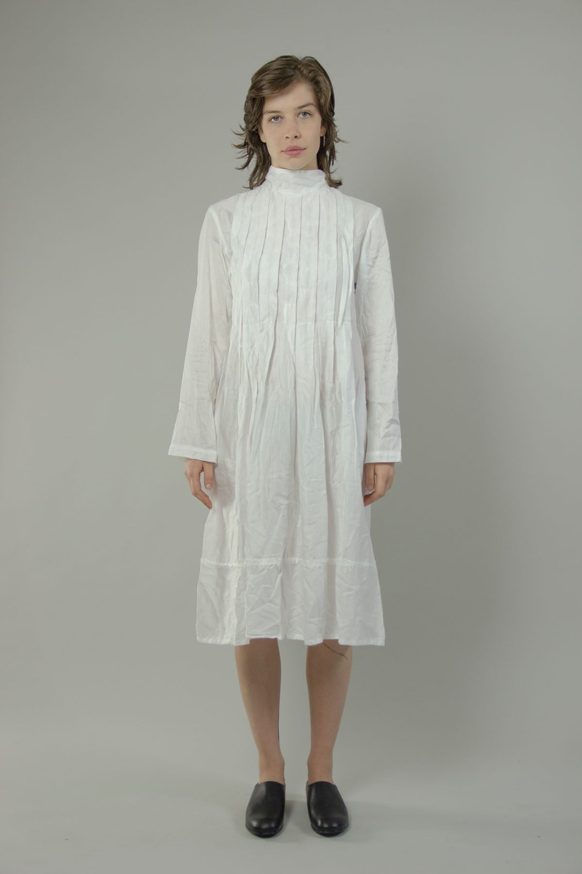 Plisse Shirt Dress